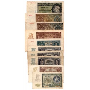 Zestaw 10 sztuk banknotów okupacji (1939 -1945)