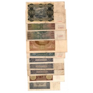 Zestaw 10 sztuk banknotów okupacji (1939 -1945)
