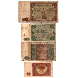 Súbor 4 kusov rôznych nominálnych hodnôt (1944-1965)