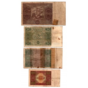 Set of 4 pieces various denominations (1944-1965)