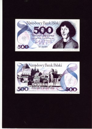 500 złotych 1971 z autografem Andrzeja Heidricha - awers WYDRUKU projektu
