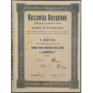Warszawska Warrantowa Spółka Akcyjna - 25 zlotys 1928