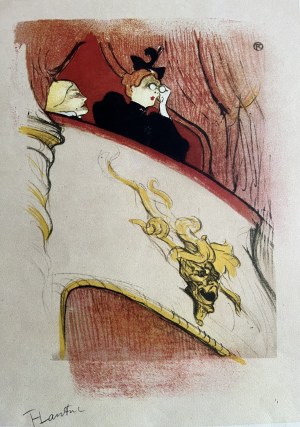 Henri de Toulouse-Lautrec ( 1864 - 1901), La loge au mascaron dore, ~1950