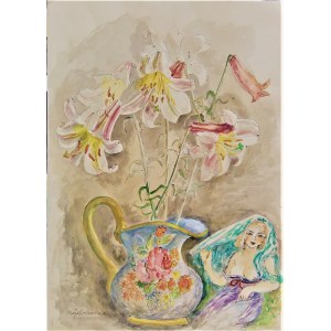 Maja(Maria) Berezowska(1895-1968),Lilies in a teapot,1973