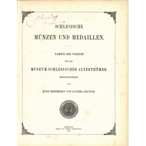 Saurma-Jeltsch, Hugo [1837-1896], Schlesische Münzen und Medaillen.