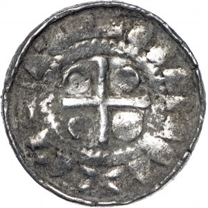 Niemcy, Saksonia - anonimowi biskupi sascy, denar krzyżowy X/XI.