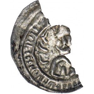 Mieszko III (1138-1202), brakteat „hebrajski”, połówka monety.