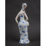 Figurine Lady with a basket so called Mushroom Woman, ZPS Krzysztof in Walbrzych, 1960s.