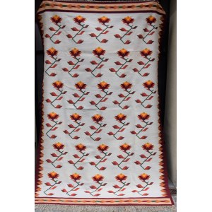 Duży kilim Art Deco, Sygnowany, Gliniany, lata 30-te.