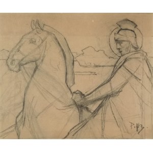 Piotr STACHIEWICZ (1858-1938), Der heilige Martin zu Pferd - Skizze zu einem Werk für das Jahr Gottes, um 1900