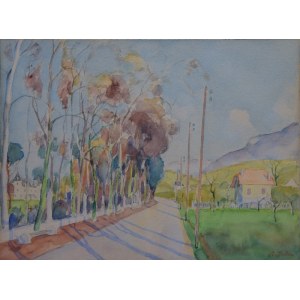 Miron DUDA (1893-1950), Landschaft mit einer Baumallee