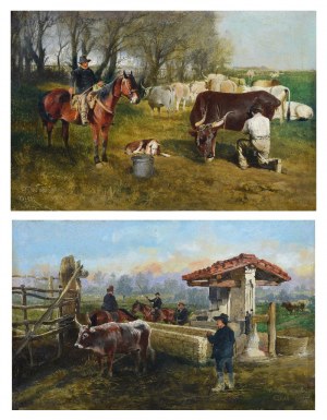 Anton WESSELY (1848-1908), Pastwisko - para prac, k. XIX w.