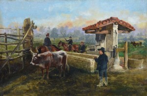 Anton WESSELY (1848-1908), Pastwisko - para prac, k. XIX w.