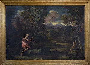 Gaspard DUGHET (1615-1675) - przypisywany, Pejzaż ze świętym Hieronimem