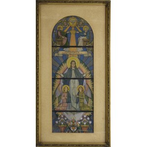 Antoni PROCAJŁOWICZ (1877-1949), Stained glass design, 1948