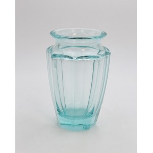 MOSER COMPANY, Achteckige Vase, seeblau
