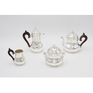 TÉTARD FRERES (od 1901, firma od 1880), Komplet do kawy i herbaty dla dwóch osób (tete-a-tete) w etui