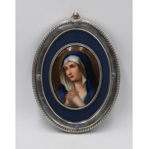 Medaillon mit Miniaturabbildung der Jungfrau Maria