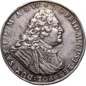 August III, dwutalar 1737 FWoF, Drezno, bardzo rzadki