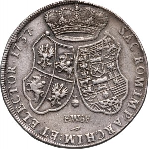 August III, dwutalar 1737 FWoF, Drezno, bardzo rzadki