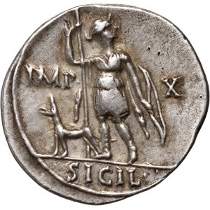 Römisches Reich, Octavian Augustus 27 v. Chr. - 14 n. Chr., Denar, Lyon