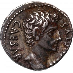 Cesarstwo Rzymskie, Oktawian August 27 p.n.e.-14 n.e, denar, Colonia Patricia lub Nemausus