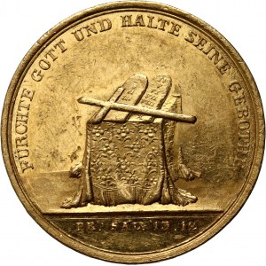 Germany, Brandenburg-Prussia, Friedrich Wilhelm III 1797-1840, gold medal weight of 2 ducats, ND, 10 Commandments