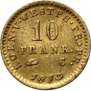 Germany, Westphalia, Jerome Napoleon, 10 Francs 1813 C