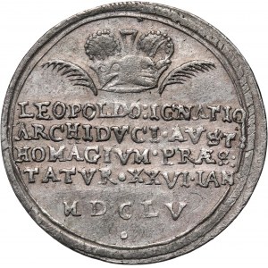 Hungary, Leopold I, Silver Token from 1655, Coronation as King of Hungary