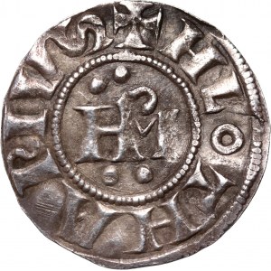 Italy, Papal States, Carolingians, Leo IV with Lothaire I 847-855, Denar, Rome