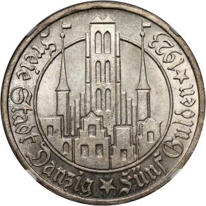 Free City of Danzig, 5 guilders 1923, Utrecht, Church of the Virgin Mary
