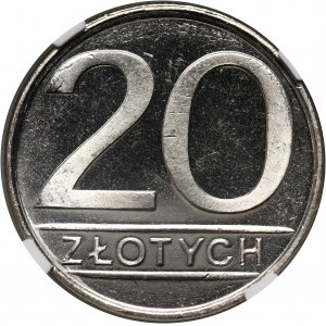 PRL, 20 złotych 1986, wąska data, PROOFLIKE
