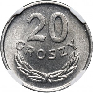 PRL, 20 groszy 1963, najwyższa nota NGC
