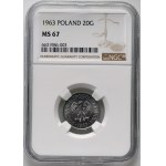 People's Republic of Poland, 20 pennies 1963, highest NGC note