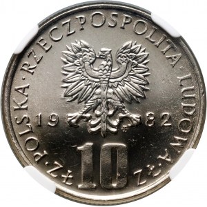 PRL, 10 złotych 1982, Bolesław Prus, PROOFLIKE, najwyższa nota NGC