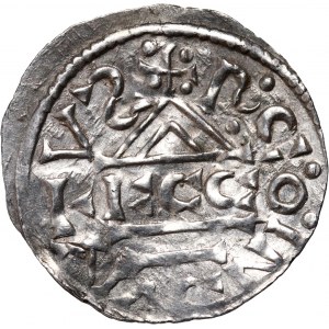 Germany, Bayern, Heinrich II 1002-1024, Denar, Regensburg, mintmaster ECCIO