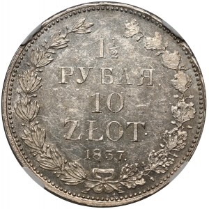 Zabór rosyjski, Mikołaj I, 1 1/2 rubla = 10 złotych 1837 НГ, Petersburg, Prooflike