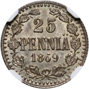 Finland, Alexander II, 25 Penniä 1869 S