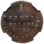 Królestwo Kongresowe, Aleksander I, grosz z miedzi krajowej 1824 IB, Warszawa
