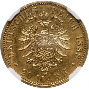 Germany, Prussia, Wilhelm I, 20 Mark 1888 A, Berlin, Proof