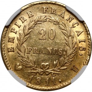 France, Napoleon I, 20 Francs 1811 U, Turin