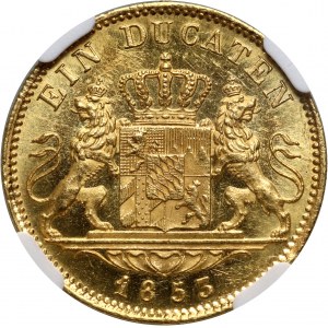 Germany, Bavaria, Miximilian II, Ducat 1853, Munich, Prooflike