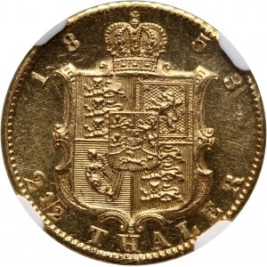 Germany, Hannover, George V, 2 1/2 Taler 1853 B, Hannover