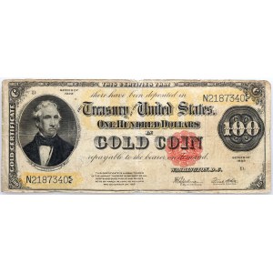 USA, Gold Certificate, 100 Dollars 1922, series N