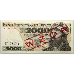 PRL, 2000 złotych 1.06.1977, WZÓR, No. 0813, seria A