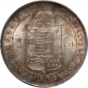 Hungary, Franz Joseph I, Forint 1879 KB, Kremnitz