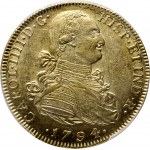 Colombia, Charles IV, 8 Escudos 1794 NR JJ, Bogota