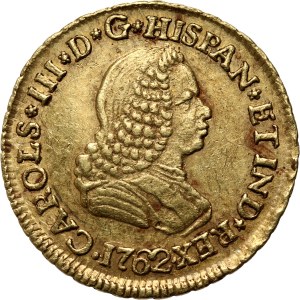 Colombia, Charles III, Escudo 1762 PN J, Popayan