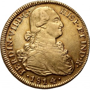 Chile, Ferdinand VII, 8 Escudos 1814 So FJ, Santiago