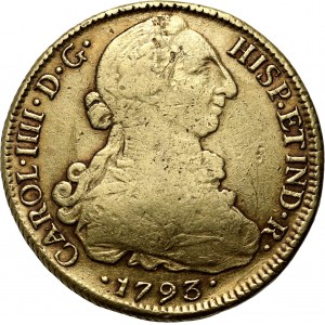 Chile, Karl IV., 8 Escudos 1793 So DA, Santiago
